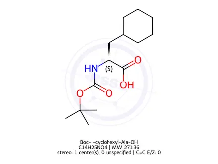 Chemical structure of Boc-β-cyclohexyl-Ala-OH