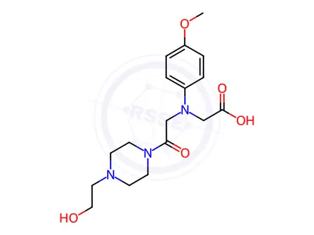 Chemical structure of [{2-[4-(2-Hydroxyethyl)piperazin-1-yl]-2-oxoethyl}(4-methoxyphenyl)amino]acetic acid