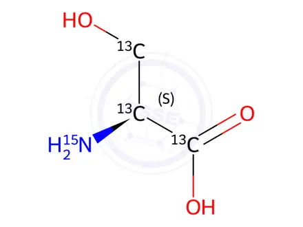 Chemical structure of L-Serine-13C3,15N