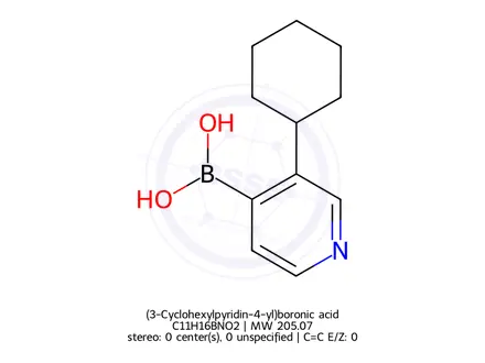 Chemical structure of (3-Cyclohexylpyridin-4-yl)boronic acid