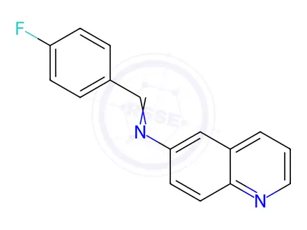 Chemical structure of N-(4-Fluorobenzylidene)quinolin-6-amine