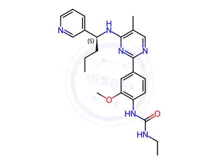 Chemical structure of (S)-1-Ethyl-3-(2-methoxy-4-(5-methyl-4-((1-(pyridin-3-yl)butyl)amino)pyrimidin-2-yl)phenyl)urea