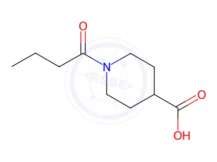 Chemical structure of 1-Butyrylpiperidine-4-carboxylic acid