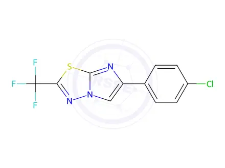 Chemical structure of 6-(4-Chlorophenyl)-2-(trifluoromethyl)imidazo[2,1-b][1,3,4]thiadiazole