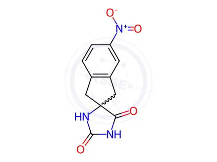Chemical structure of SPIRO(5-NITROINDANE)-2,5'-HYDANTOIN