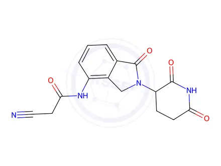 Chemical structure of 2-cyano-N-[2-(2,6-dioxo-3-piperidyl)-1-oxo-isoindolin-4-yl]acetamide