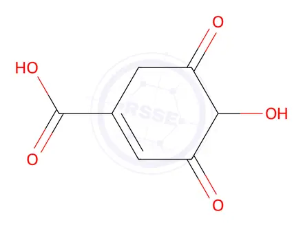 Chemical structure of 4-hydroxy-3,5-dioxocyclohex-1-enecarboxylic acid