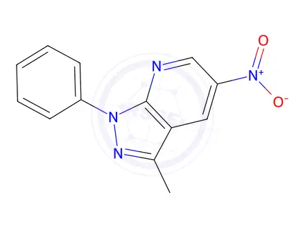 Chemical structure of 3-Methyl-5-nitro-1-phenyl-1h-pyrazolo[3,4-b]pyridine