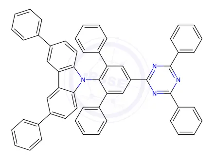 Chemical structure of 9H-Carbazole, 9-[5'-(4,6-diphenyl-1,3,5-triazin-2-yl)[1,1':3',1''-terphenyl]-2'-yl]-3,6-diphenyl-