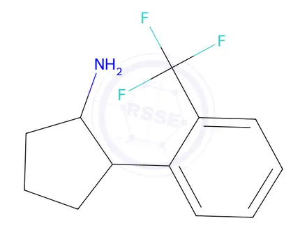 Chemical structure of 2-[2-(trifluoromethyl)phenyl]cyclopentan-1-amine