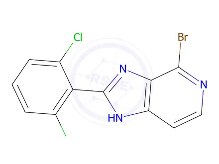 Chemical structure of 4-Bromo-2-(2,6-dichlorophenyl)-3H-imidazo[4,5-c]pyridine