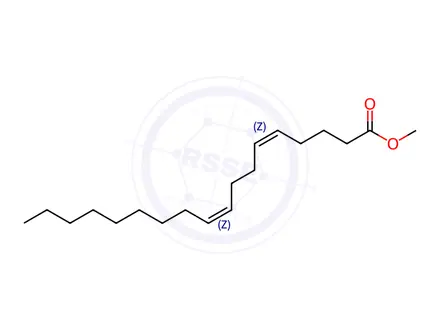 Chemical structure of 5,9-Octadecadienoic acid, methyl ester, (5Z,9Z)-