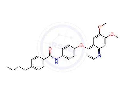 Chemical structure of 4-Butyl-N-(4-((6,7-dimethoxyquinolin-4-yl)oxy)phenyl)benzamide