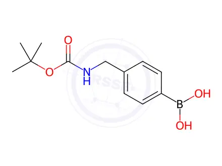 Chemical structure of (4-(((tert-Butoxycarbonyl)amino)methyl)phenyl)boronic acid