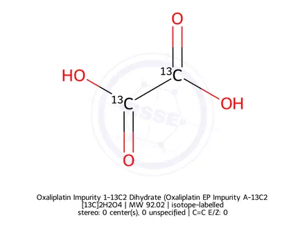 Chemical structure of Oxaliplatin Impurity 1-13C2 Dihydrate (Oxaliplatin EP Impurity A-13C2 Dihydrate)