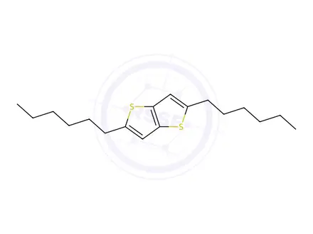 Chemical structure of 2,5-dihexylthieno[3,2-b]thiophene