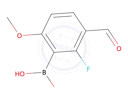 Chemical structure of (2-Fluoro-3-formyl-6-methoxyphenyl)boronic acid