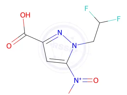 Chemical structure of 1-(2,2-Difluoroethyl)-5-nitro-1H-pyrazole-3-carboxylic acid