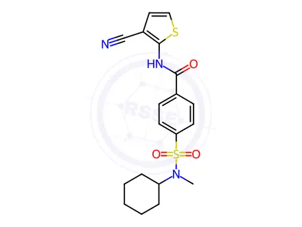 Chemical structure of N-(3-Cyanothiophen-2-yl)-4-(N-cyclohexyl-N-methylsulfamoyl)benzamide