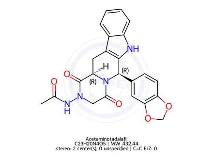 Chemical structure of Acetaminotadalafil