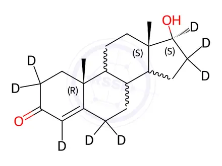 Chemical structure of Testosterone-d8