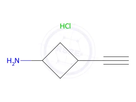Chemical structure of (1S,3s)-3-ethynylcyclobutan-1-amine hydrochloride