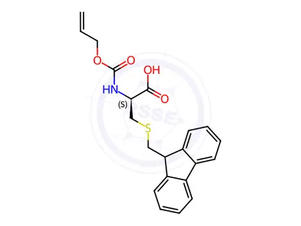 Chemical structure of (S)-N-Propionyloxycarbonyl-S-(9-fluorenylmethyl)cysteine