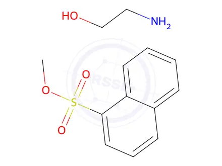 Chemical structure of 1-methylnaphthalene-1-sulphonic acid, compound with 2-aminoethanol (1:1)