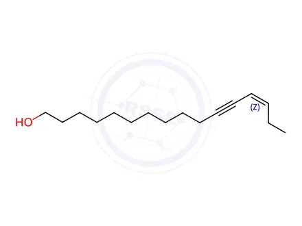 Chemical structure of (Z)-13-hexadecen-11-yn-1-ol