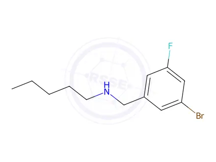 Chemical structure of N-(3-bromo-5-fluorobenzyl)pentan-1-amine