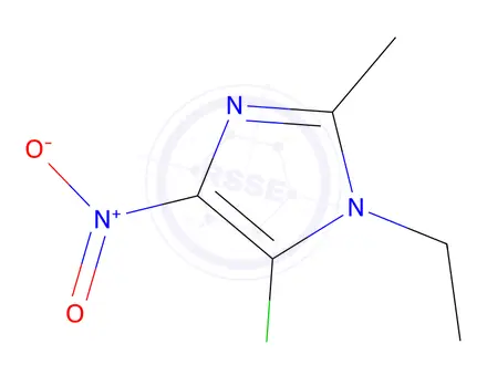 Chemical structure of 5-chloro-1-ethyl-2-methyl-4-nitro-1H-imidazole