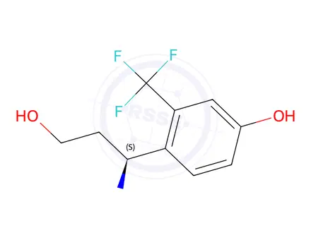 Chemical structure of 4-((1S)-1-amino-3-hydroxypropyl)-3-(trifluoromethyl)phenol