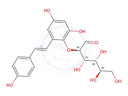 Chemical structure of 2,3,5,4'-tetrahydroxystilbene 2-O-glucopyranoside