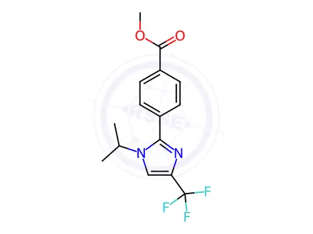 Chemical structure of Benzoic acid, 4-[1-(1-methylethyl)-4-(trifluoromethyl)-1H-imidazol-2-yl]-, methyl ester