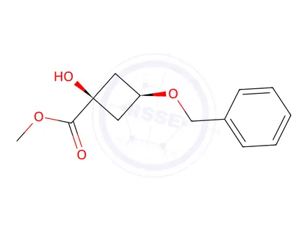 Chemical structure of Methyl (1s,3s)-3-(benzyloxy)-1-hydroxycyclobutane-1-carboxylate