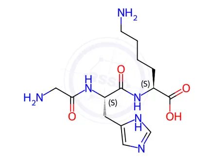 Chemical structure of Glycyl-L-histidyl-L-lysine