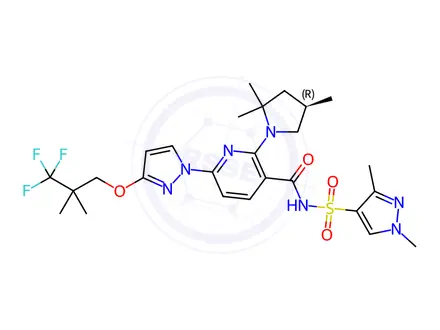 Chemical structure of (R)-Elexacaftor