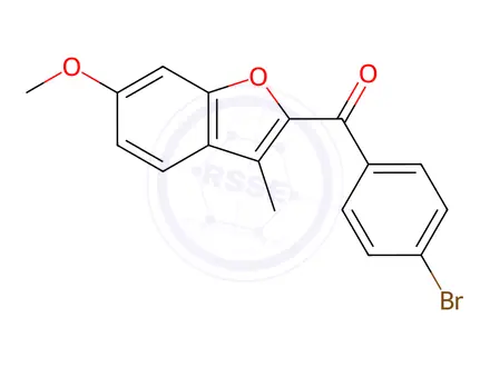 Chemical structure of (4-bromophenyl)(6-methoxy-3-methyl-1-benZofuran-2-yl)methanone