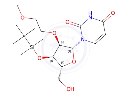 Chemical structure of 3'-O-(t-Butyldimethylsilyl)-2'-O-(2-methoxyethyl) uridine