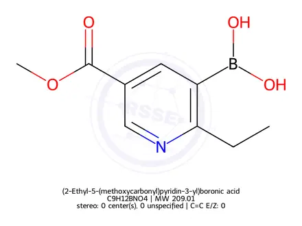 Chemical structure of (2-Ethyl-5-(methoxycarbonyl)pyridin-3-yl)boronic acid
