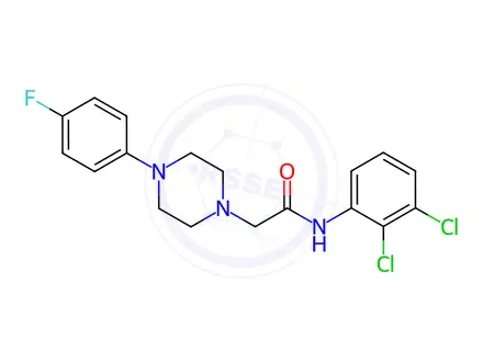 Chemical structure of N-(2,3-dichlorophenyl)-2-(4-(4-fluorophenyl)piperazin-1-yl)acetamide