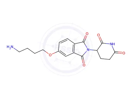 Chemical structure of 5-(4-aminobutoxy)-2-(2,6-dioxo-3-piperidyl)isoindoline-1,3-dione