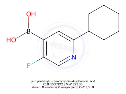Chemical structure of (2-Cyclohexyl-5-fluoropyridin-4-yl)boronic acid