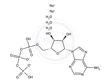 Chemical structure of Adenosine-5'-triphosphate Disodium Salt Trihydrate