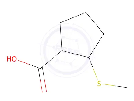 Chemical structure of 2-(methylsulfanyl)cyclopentane-1-carboxylic acid