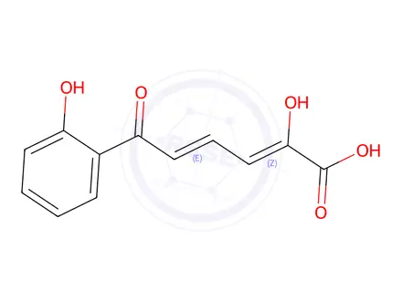 Chemical structure of 2-hydroxy-6-oxo-6-(2-hydroxyphenyl)hexa-2,4-dienoate