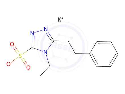 Chemical structure of potassium 4-ethyl-5-(2-phenylethyl)-4H-1,2,4-triazole-3-sulfonate