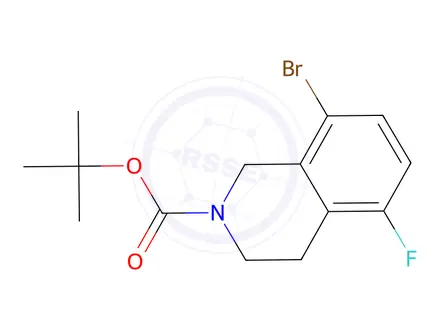 Chemical structure of tert-Butyl 8-bromo-5-fluoro-3,4-dihydroisoquinoline-2(1H)-carboxylate