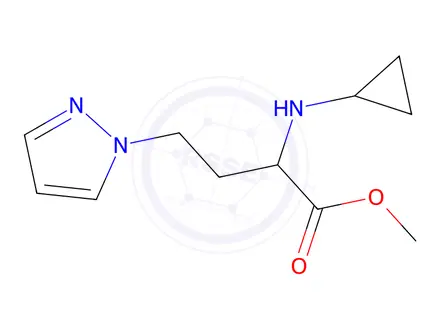 Chemical structure of Methyl 2-(cyclopropylamino)-4-(1h-pyrazol-1-yl)butanoate