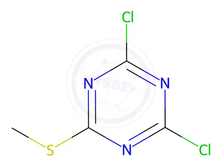Chemical structure of 2,4-dichloro-6-(methylthio)-1,3,5-triazine